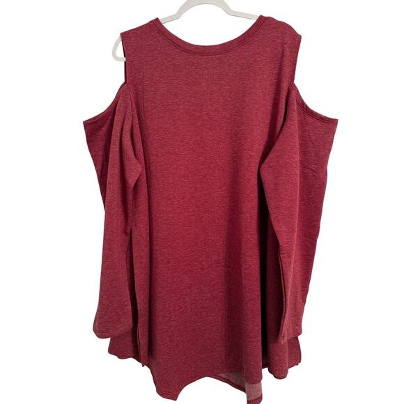 Ahh Dreams NWOT Lounge Cold Shoulder Long Sleeve Asymmetric Tunic Sweatshirt 3X - Picture 2 of 7